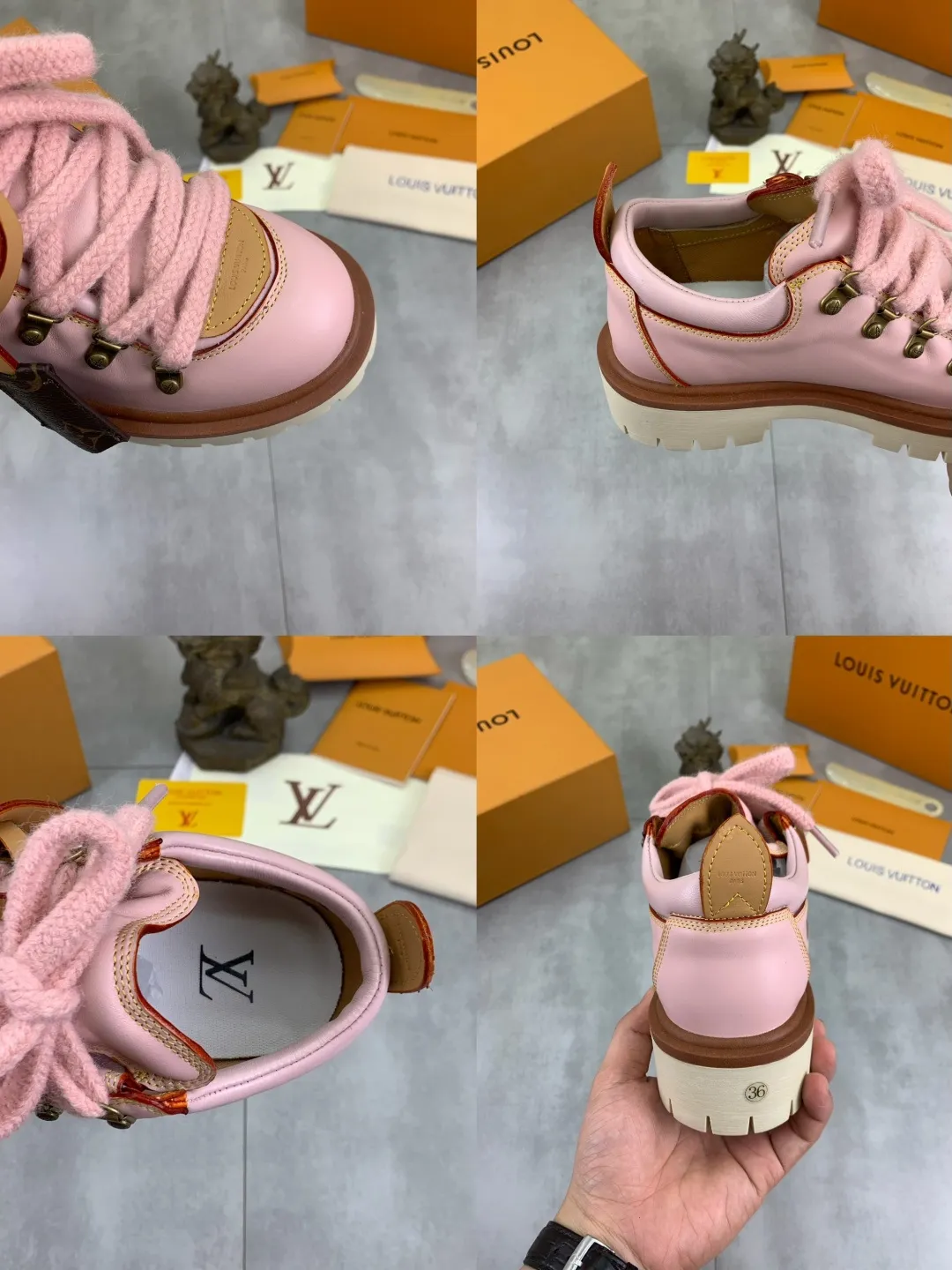 Men's shoes 💰P680 new LV | Louis Vuitton 🧡💚2025 autumn and winter new models, top version ⚠️ The counter features the latest LV REMIX lace-up mountaineering derby shoes, new hard goods 🆕 ❥BS purchasing level! Full of high-end feel! A popular model among bloggers at home and abroad, it’s retro and fashionable, and looks stunning on your feet! Mainly recommended models on the official website★ ━━━━━ ЅᏇєєt ━━━━━ ▪️Upper: top-grade first-layer cowhide ▪️Lining: imported sheepskin ▪️Outsole: original open-molded TPU non-slip outsole ▪️Sole height: 3.5cm ▪️Shoe size: Women 35-41 (41 customization is not returnable) Male 39-45 (46 customized, non-refundable)